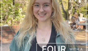 Student Jordan Trost standing outside on campus